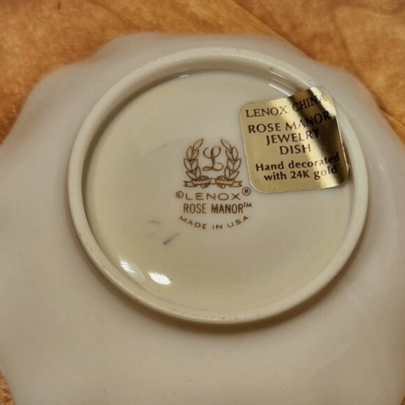 Lenox Rose Manor Jewelry 4" Dish Fine China, 24k Gold Trim, Orig Box - Picture 3 of 6